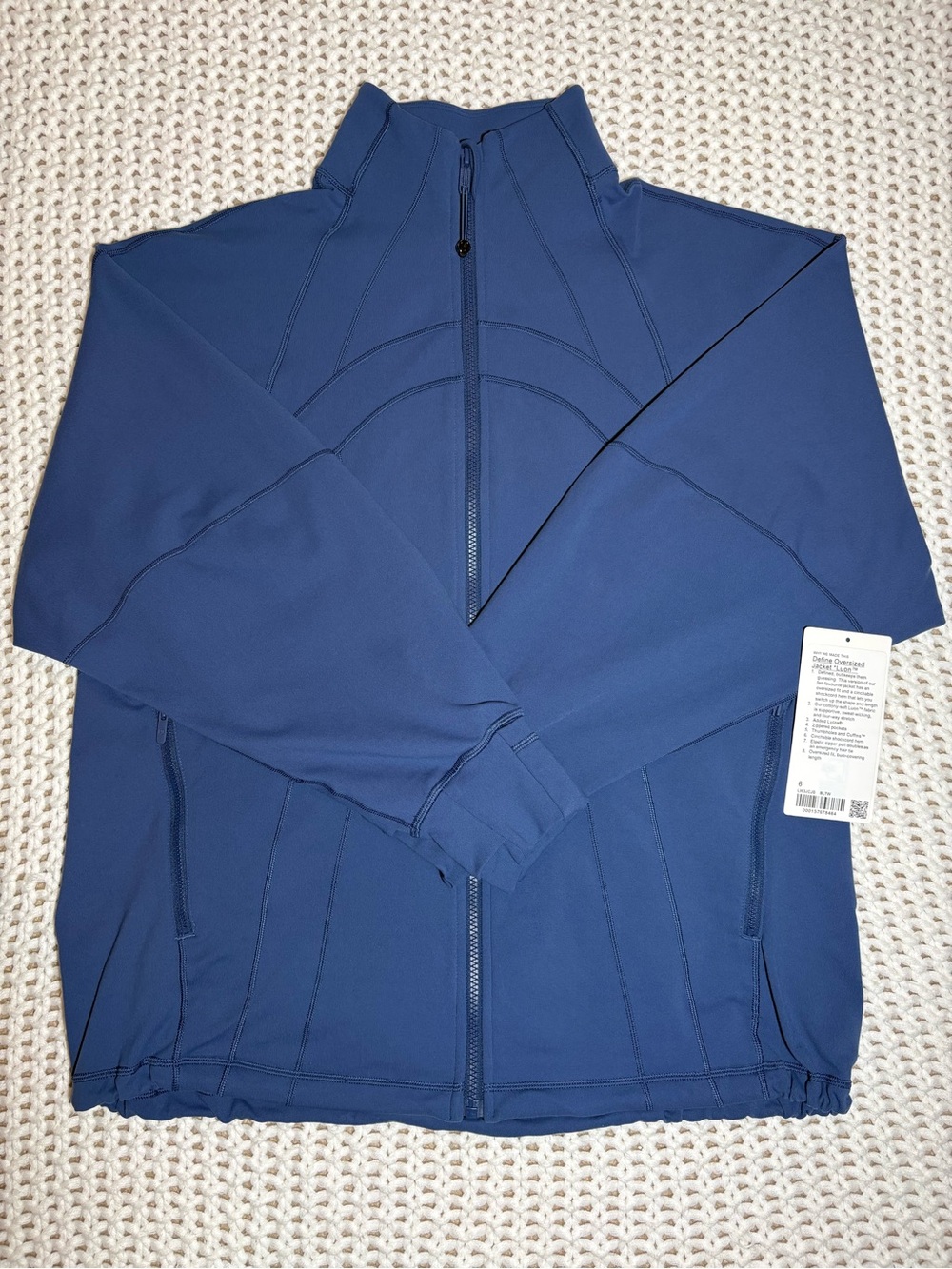 lululemon blue twill define oversized jacket luon size 6